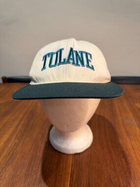 Vintage 1990s Tulane Green Wave Fitted Hat 7¼, USA-Made University Square